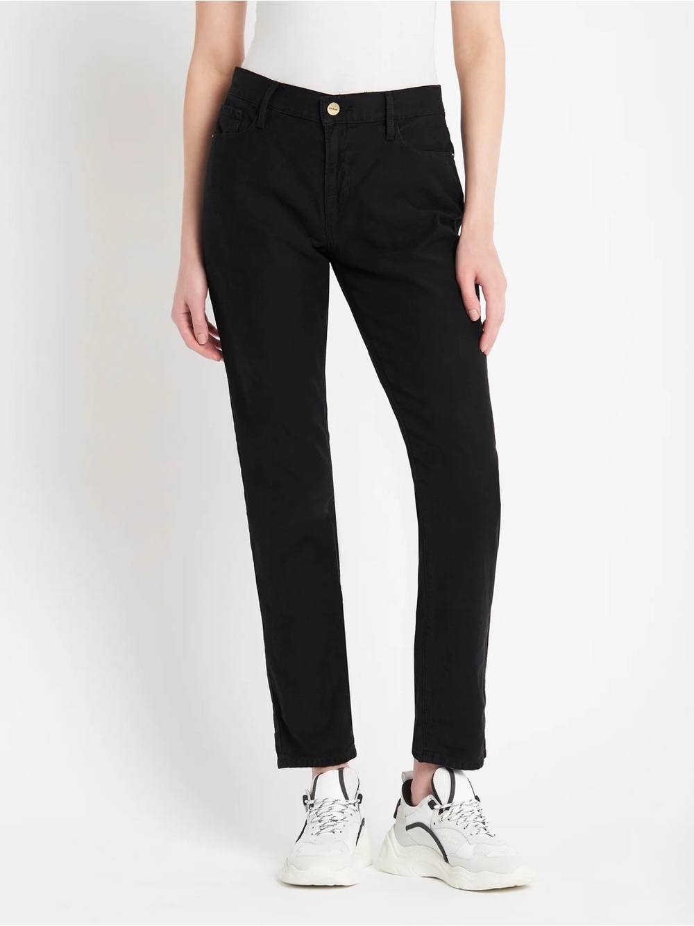 Frame Denim Black Straight-Leg Jeans